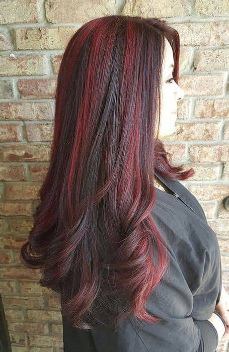 # 11 blunt cut with red highlights. 25 Sexy Black Hair With Highlights for 2020 - The Trend ...