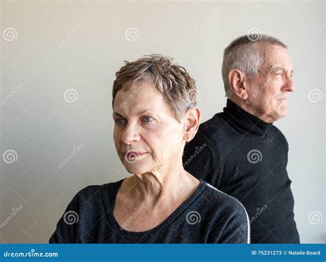 Older Couple Facing Away From Each Other Stock Image Image Of Wife