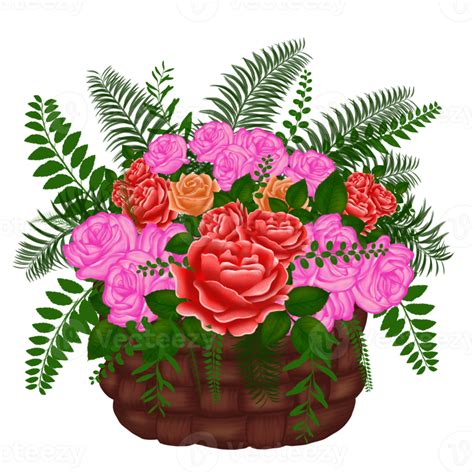 Free Watercolor Flower Basket 18979136 Png With Transparent Background