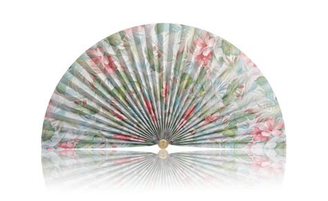 Pastel Tropical Flowers Pleated Decorative Fan