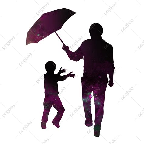 Father Son Silhouette Png Free Father And Son Walking In The Rain Silhouette Father S Day