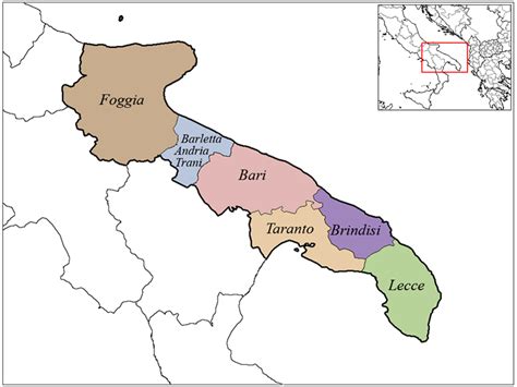 Mappa Della Città Di Provincia Regionale Italia Mappa Provincia Di Puglia