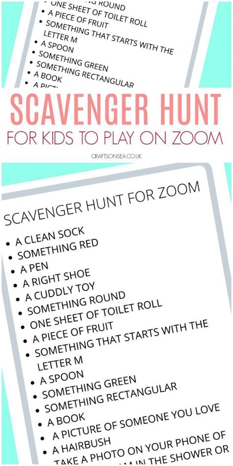 Zoom Scavenger Hunt For Kids Free Printable Artofit