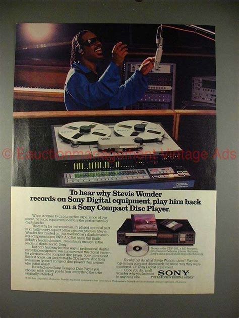 1986 Sony Cdp 302 Cd Player Ad With Stevie Wonder K020