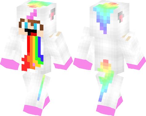 Derpy Unicorn Boy Puking Rainbow Minecraft Skin Minecraft Hub