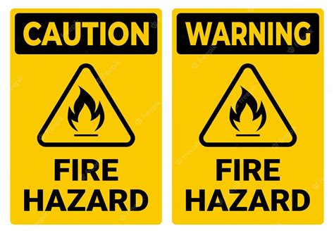 Premium Vector Fire Hazard Sign Collection Vector