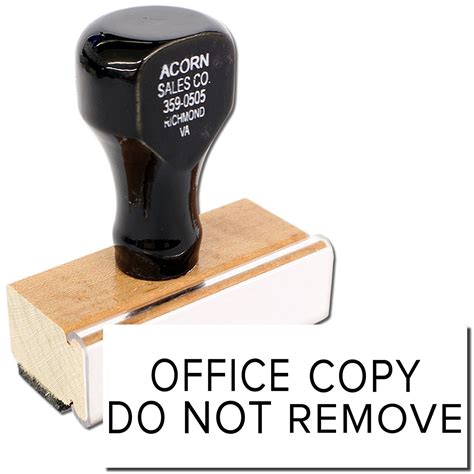 Large Narrow Font Office Copy Do Not Remove Rubber Stamp Wooden Handle