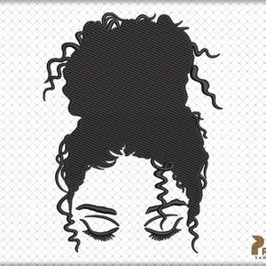 Afro Black Woman Embroidery Design African American Nubian Melanin