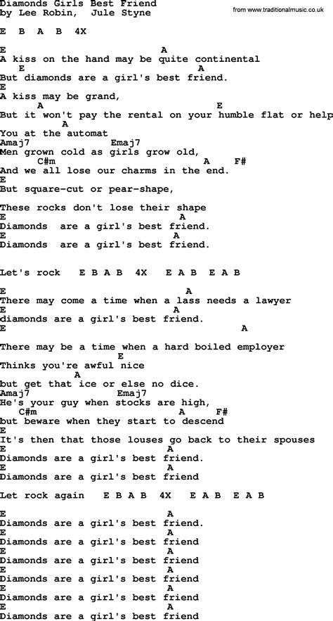 Emmylou Harris Song Diamonds Girls Best Friend Lyrics And Chords