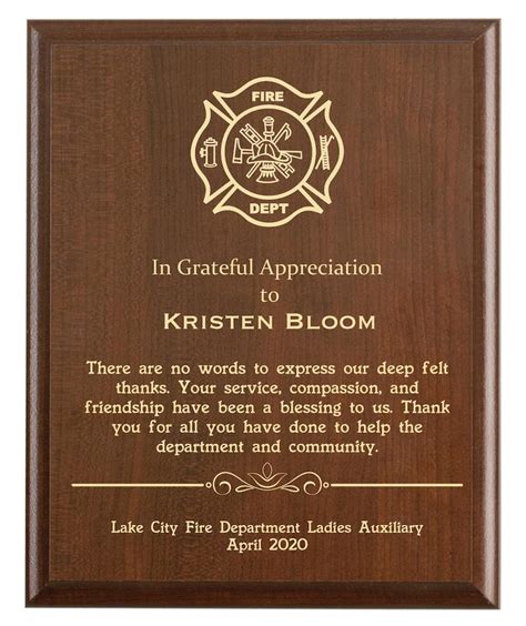 Ladies Auxiliary Thank You Appreciation Plaque Recognition Etsy