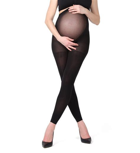 Women S Memoi Ma Maternity Completely Opaque Footless Tights Black