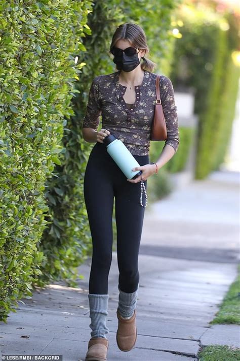 Kaia Gerber Rocks A Floral Thermal Long Sleeve At The Gym For Her Daily Workout In Los Angeles