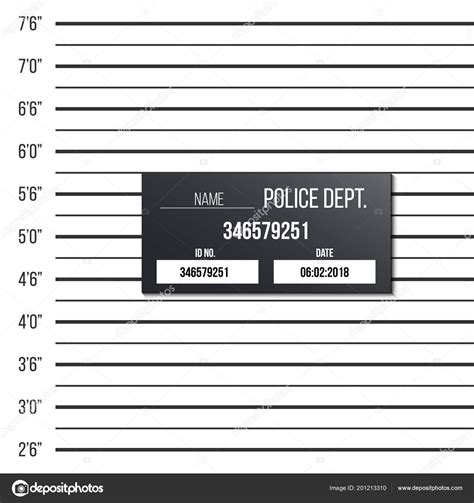 Creative Vector Illustration Of Police Lineup Mugshot Template With A