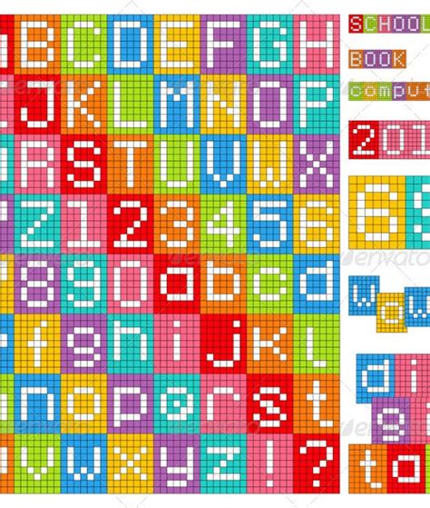 Pixel Alphabet Vectors Graphicriver