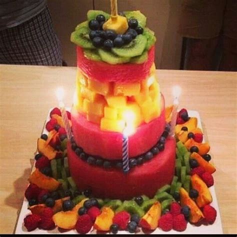 For a baby birthday cake we are often thinking about the sugar content. I lovvvvvvvveeeeeeeeeee FRUITTTTTTT and this looks GREAT!!!! | Healthy birthday cakes, Fresh ...