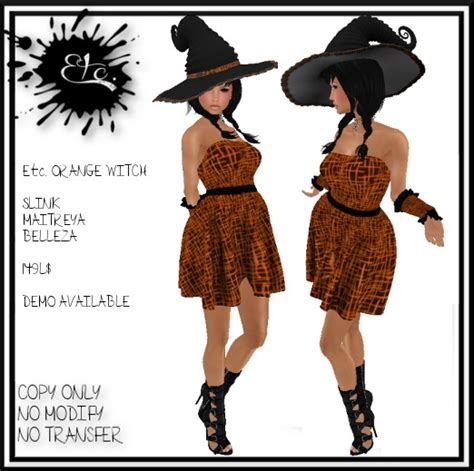 Second Life Marketplace Etc Orange Witch