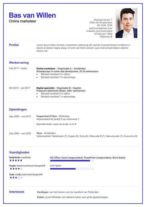 Hoe Maak Je Een Cv Als Online Marketeer Gratis Voorbeeld