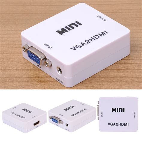 1 Pcs Mini Vga To Hdmi Converter With Audio 1080p Vga2hdmi Adapter For