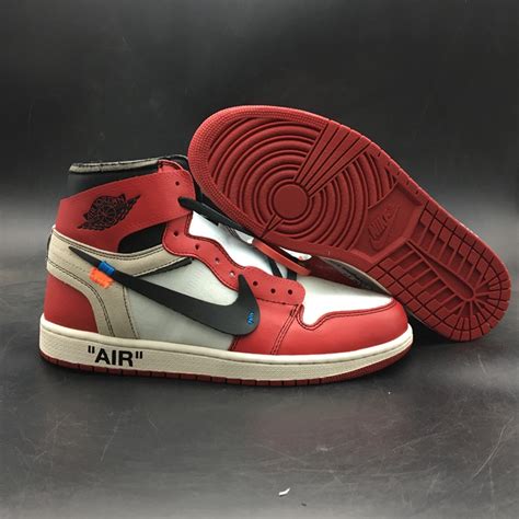 Nike Off White X Air Jordan I 1 Basketball Shoes Red White Black Aa3834