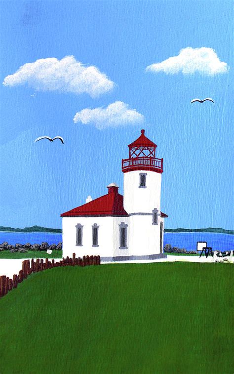 Alki Point Lighthouse Painting By Frederic Kohli