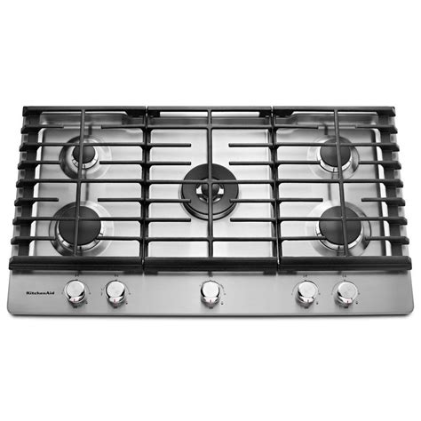 Kitchenaid 36 In 5 Burner Stainless Steel Gas Cooktop Common 36 In
