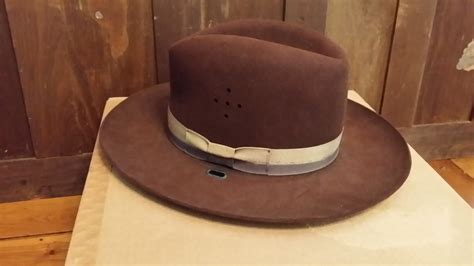 Vintage Brown Felt Stratton Hats Police Uniform Hat Trooper