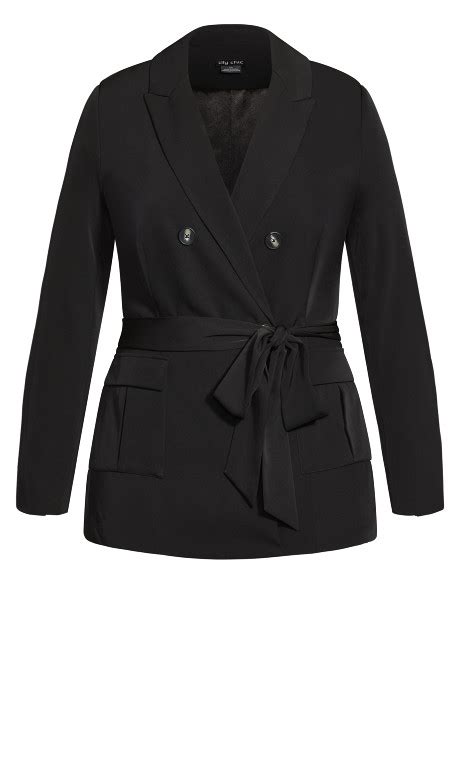 Womens Plus Size Plus Size Suit N Tie Jacket Black