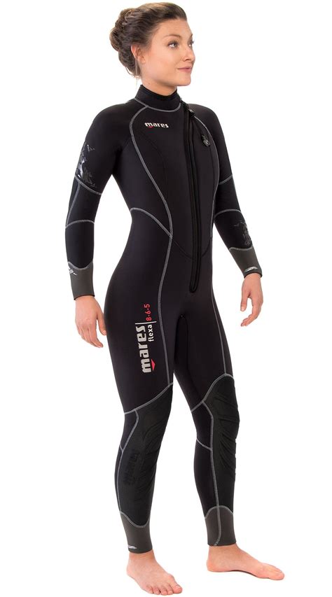 Canoeing Mares Womens Flexa 865 Cold Water Fron Zip Wetsuit Black She