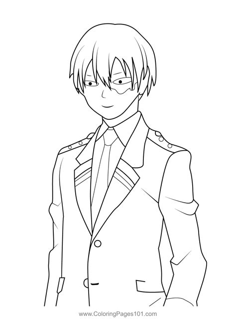 Shoto Todoroki Student Uniform My Hero Academia Coloring Page For Kids