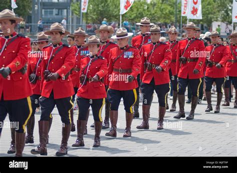 Military Parade For Canada Day In Old Port Of Montreal Quebec Canada