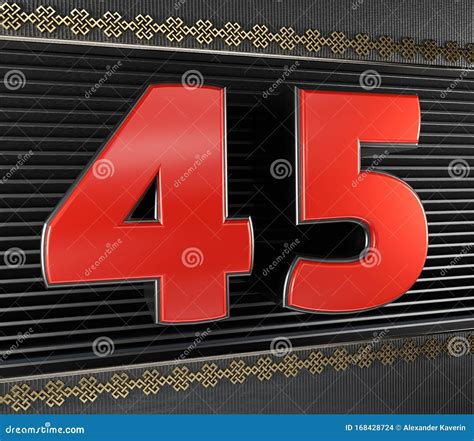 Red Number 45 With Endless Knot Stock Illustration Illustration Of