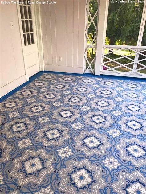With this ease of penetration, paint can seep millimeters deep into a concrete surface. 24 Budget Patio Floors using Paint Stencils, Tile Stencils ...