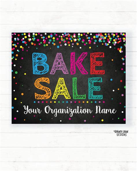 Bake Sale Sign Custom Bake Sale Poster Fundraising Booth Etsy Bake