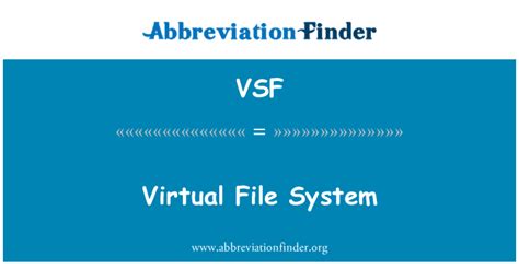 Vsf Definition Virtual File System Abbreviation Finder