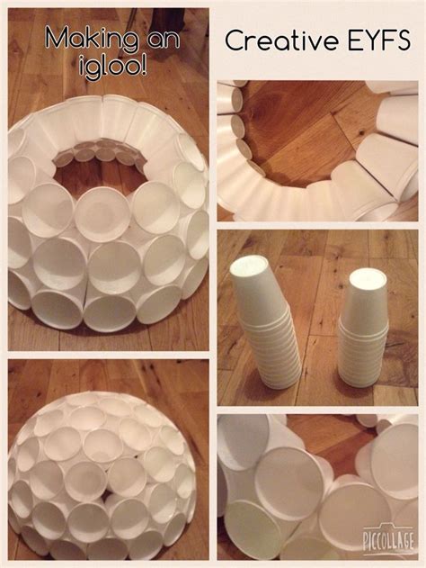 Home made igloo made out of polystyrene cups! … | Igloo craft, Crafts