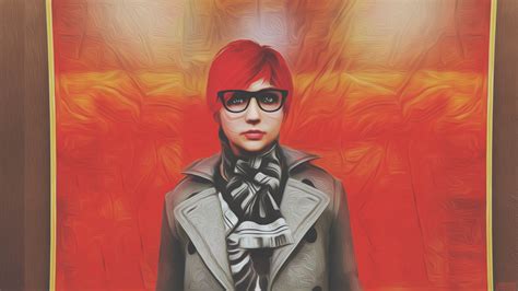 ingyenes háttérképek rajz festmény ábra nők vöröshajú nők szemüveg rövid haj piros