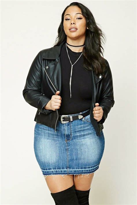 Forever 21 Forever 21 Plus Size Denim Mini Skirt Fashion Plus Size