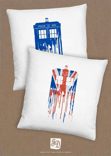 Doctor Who Tardis Pillow Union Jack By Feeriedoll On Etsy 2000