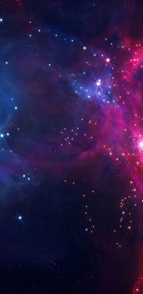 Blue Space Stars Purple Minimal Abstract Wallpaper Galaxy Clean