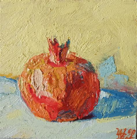 Pomegranate Painting Original Art Fruit Impasto Painting Etsy