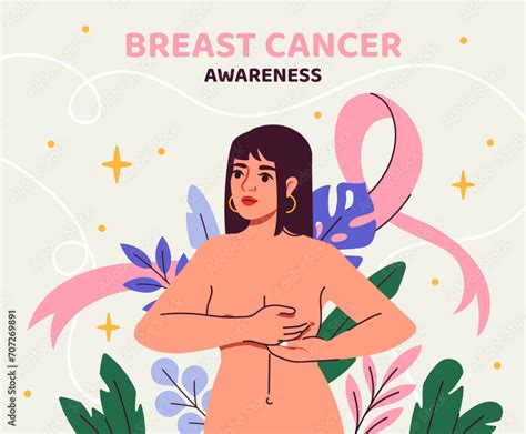 Vecteur Stock Breast Cancer Poster International Holiday And Festival Of Awareness Educational