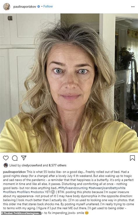 Paulina Porizkova Shares Selfie And Admits She S Insecure Daily Mail Online