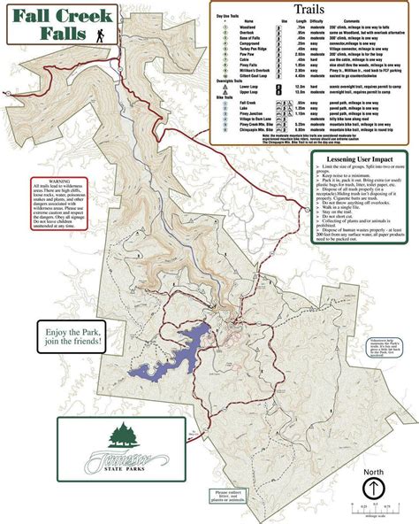 Maps Of Fall Creek Falls State Park Fall Creek State Parks Creek