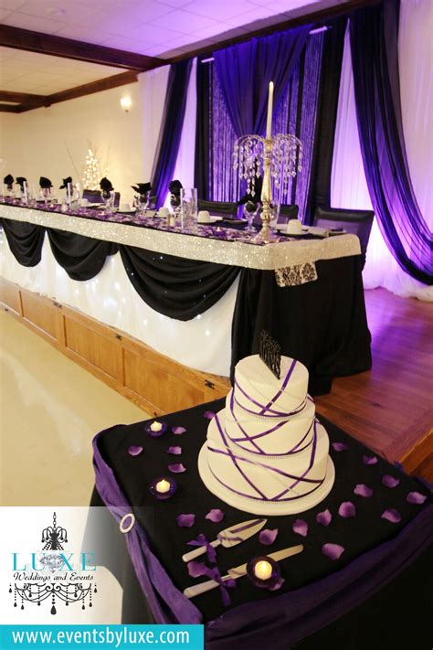 Elegant Purple Wedding Backdrop With Uplighting