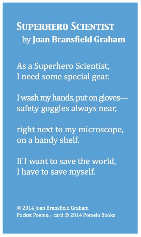Superhero Scientist By Joan Bransfield Graham From The Poetry Friday