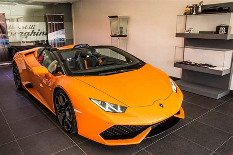 Orange Lamborghini Huracan Spyder Displayed In Madrid Gtspirit