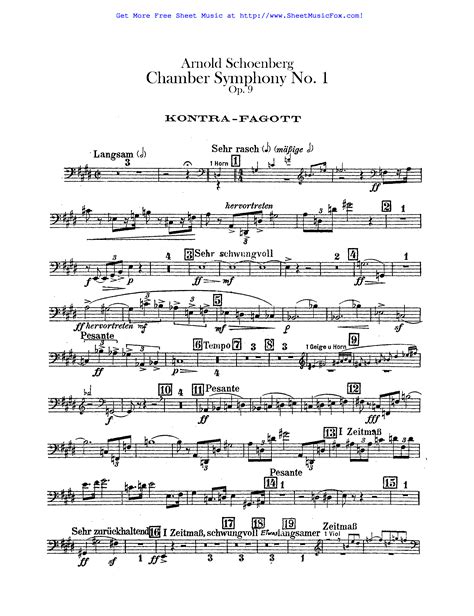 Free Sheet Music For Kammersymphonie Op9 Schoenberg Arnold By