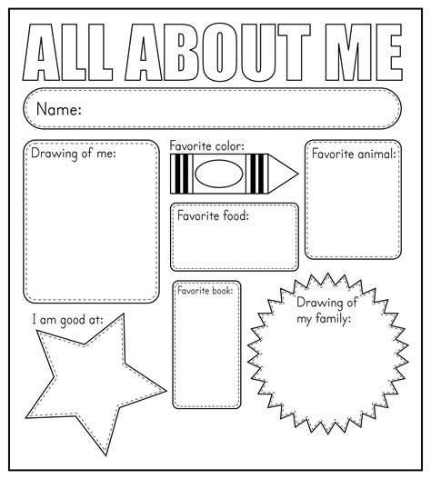 Free Printable All About Me Worksheet Printable Templates