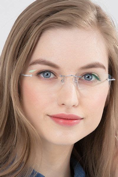 Ebb Rectangle Silver Frame Eyeglasses Eyebuydirect Eyeglasses Frames For Women Eyeglasses