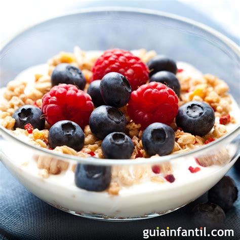 Yogur Con Cereales Y Arándanos Desayuno Equilibrado